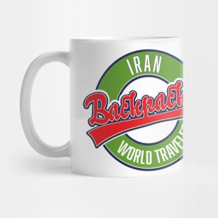 Iran backpacker world traveler logo Mug